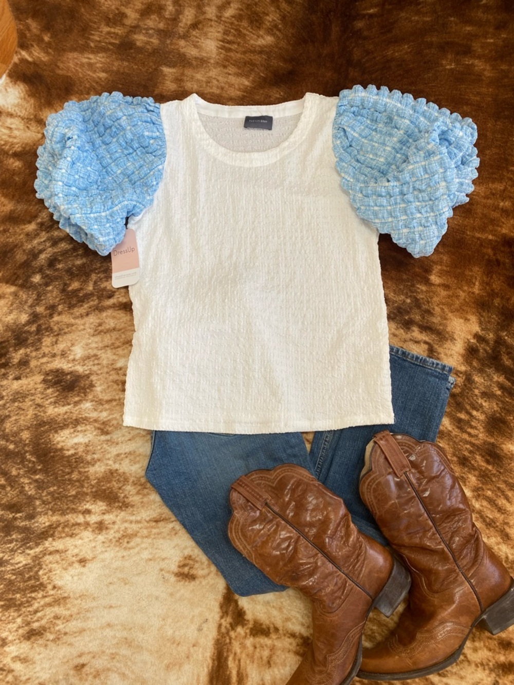 BNWT Hudson Gray Puff Sleeve Top
